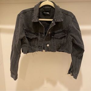 Fashion Nova black cropped denim jacket